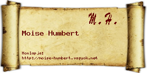 Moise Humbert névjegykártya